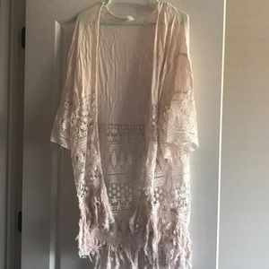 Off white lace kimono